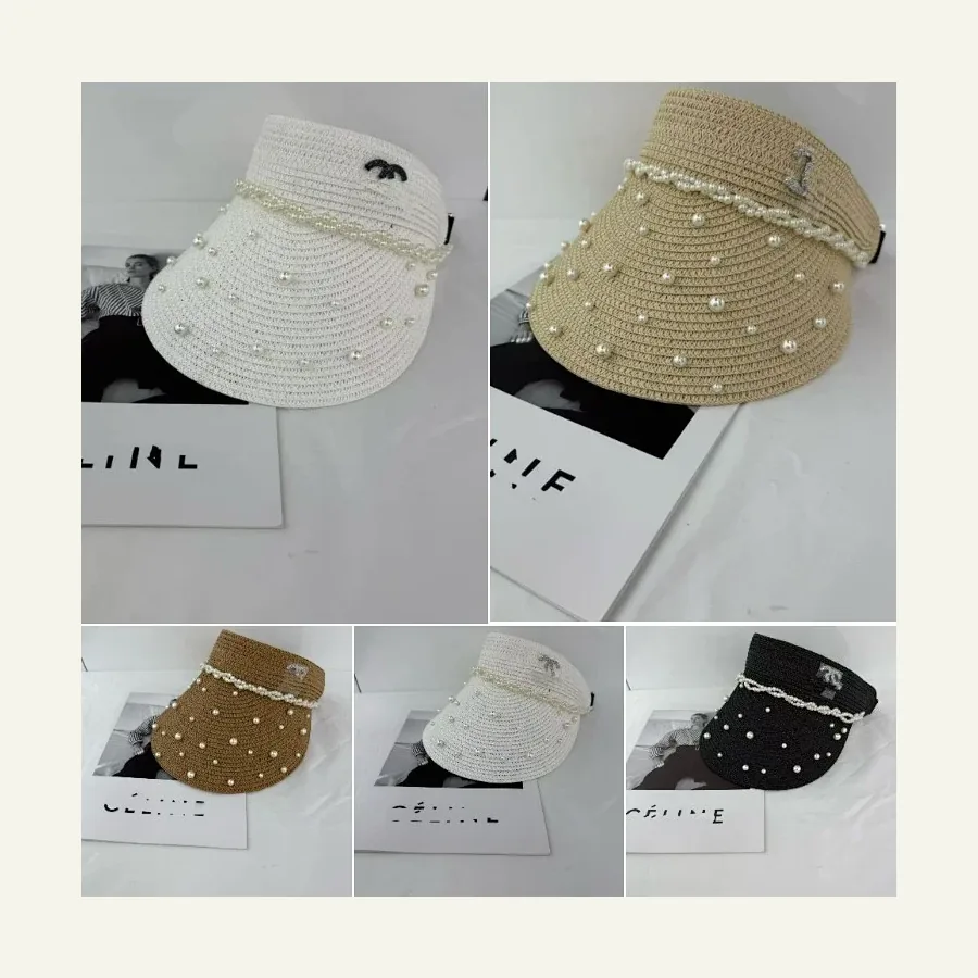 Chanel beaded straw visor hat, catalog ID 5864